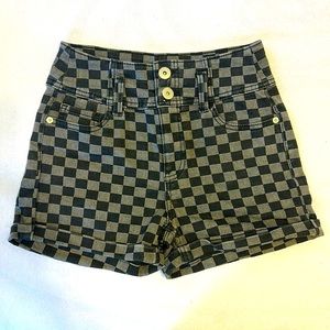 Checkered High Waisted Shorts